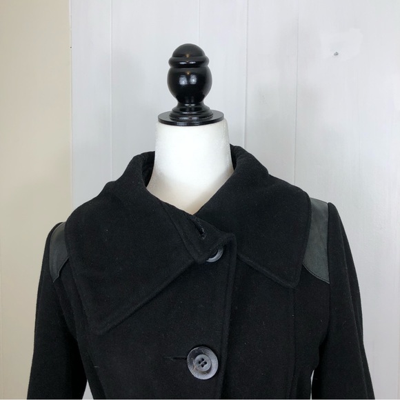 Gezipani Wool/Leather Belted Trench Jacket Sz S - Picture 2 of 13